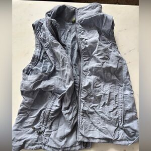 Ibex climawool vest, blue grey color, zippered front pockets